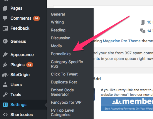 Wordpress PermaLlink Setting
